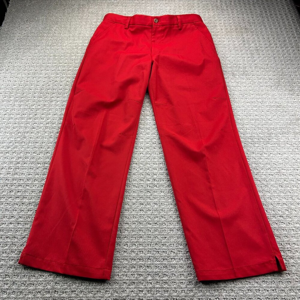 IZOD Golf Chino Pants Men 34 / 30 Red Golfer Attire Casual Sporty